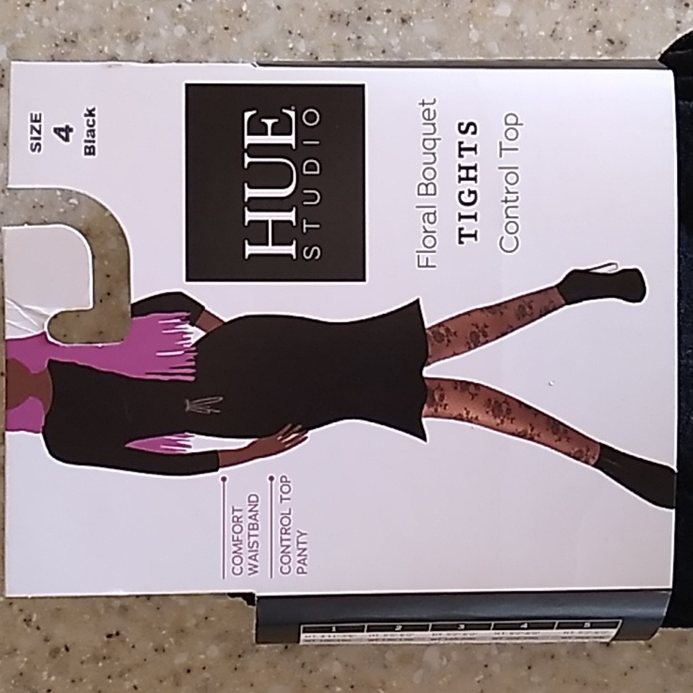 HUE Floral Bouquet Tights - Black